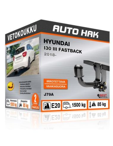 Vetokoukku Hyundai I30 III FASTBACK vaakasuoraan irrotettava