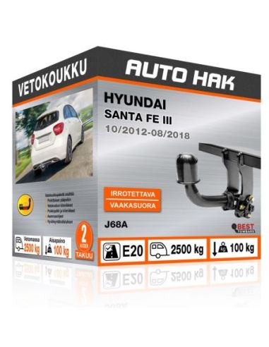 Vetokoukku HYUNDAI SANTA FE III vaakasuoraan irrotettava