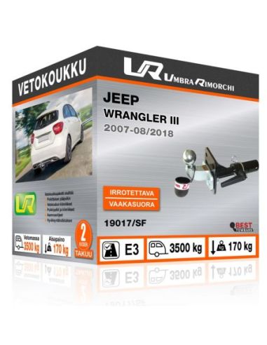 Vetokoukku Jeep WRANGLER III vaakasuoraan irrotettava