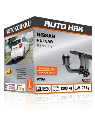 Vetokoukku NISSAN PULSAR vaakasuoraan irrotettava