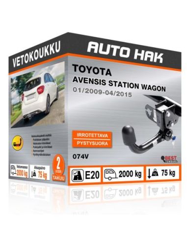 Vetokoukku TOYOTA AVENSIS STATION WAGON pystysuoraan irrotettava