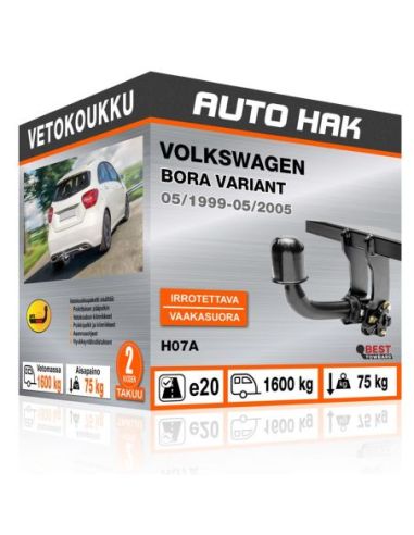 Vetokoukku VOLKSWAGEN BORA VARIANT vaakasuoraan irrotettava