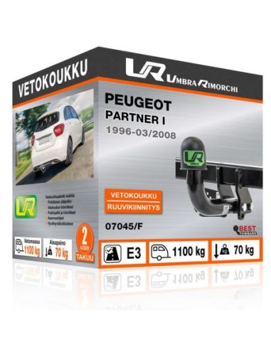 Vetokoukku Peugeot PARTNER I ruuvikiinnityksellä