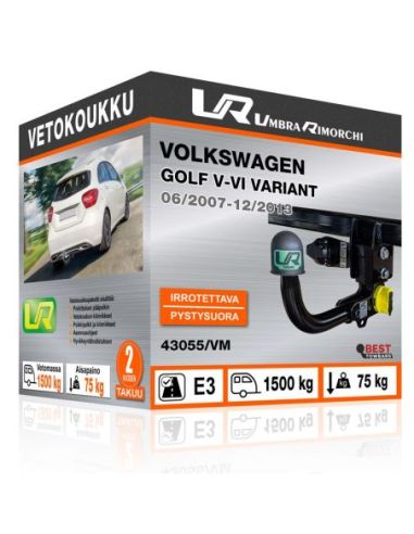 Vetokoukku Volkswagen GOLF V-VI VARIANT pystysuoraan irrotettava