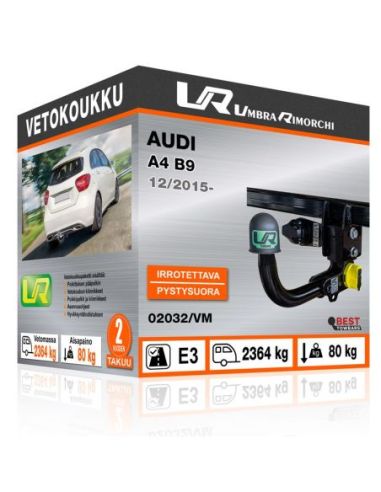 Vetokoukku Audi A4 B9 pystysuoraan irrotettava