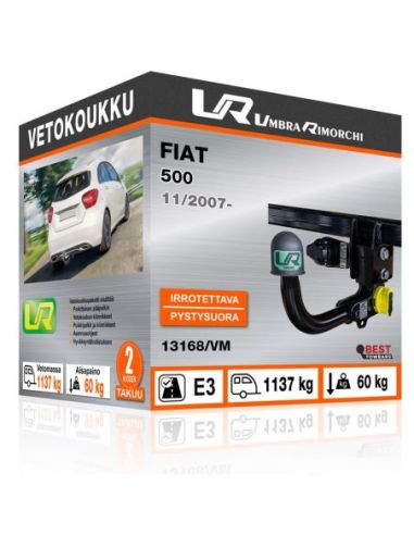 Vetokoukku Fiat 500 pystysuoraan irrotettava