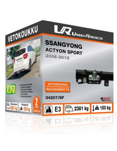 Vetokoukku Ssangyong ACTYON SPORT kiinteä vetokoukku kauluksella