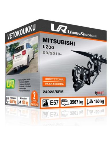 Vetokoukku Mitsubishi L200 vaakasuoraan irrotettava