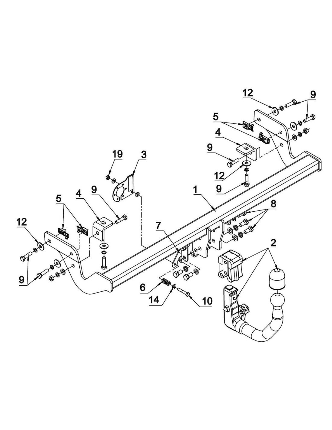 Towbar OPEL CORSA F 2019, 2020, 2021, 2022, 2023, Vertical detachable  Wiring kit without wiring