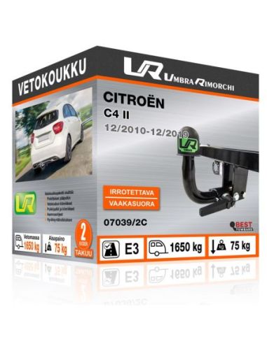 Vetokoukku Citroën C4 II vaakasuoraan irrotettava